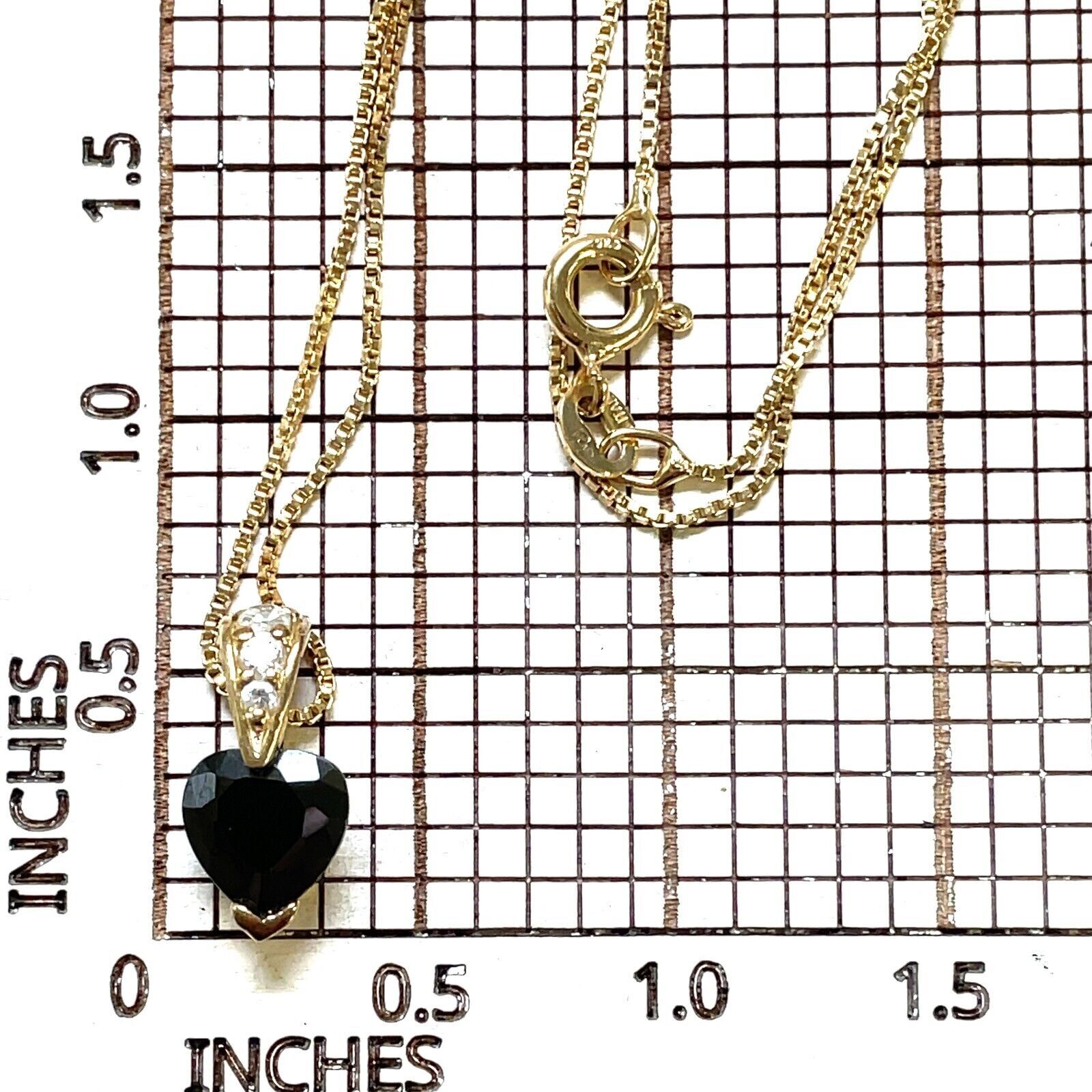 Ross Simons 18 Inch Gold Vermeil Necklace with Onyx Heart Pendant - Image 2