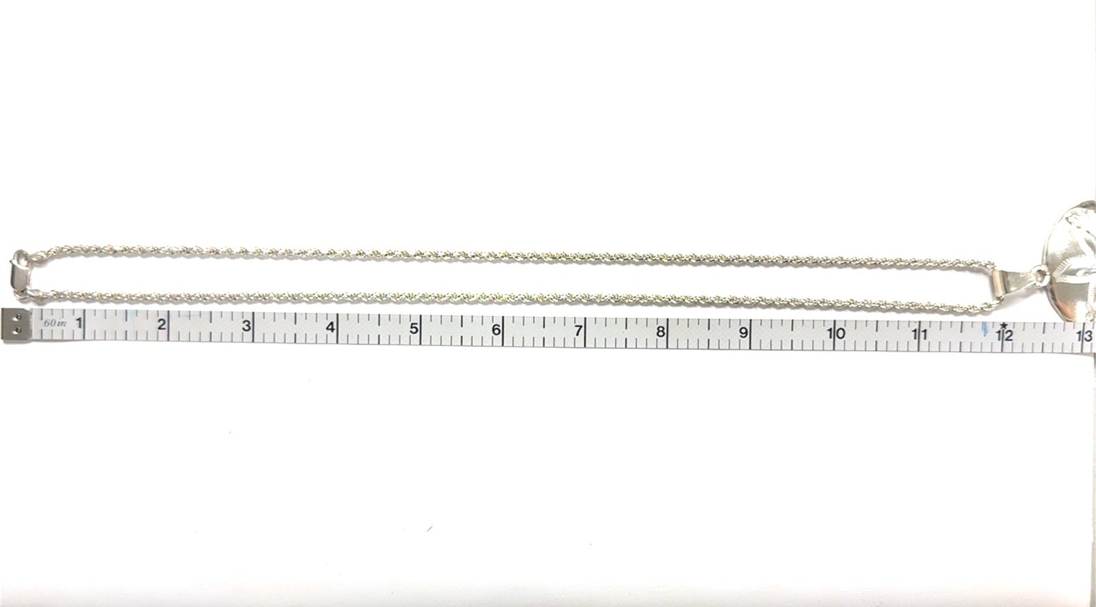 24” Mexico 925 Sterling Silver Sand Dollar Pendant Rope Chain Necklace 36.9g - Image 7