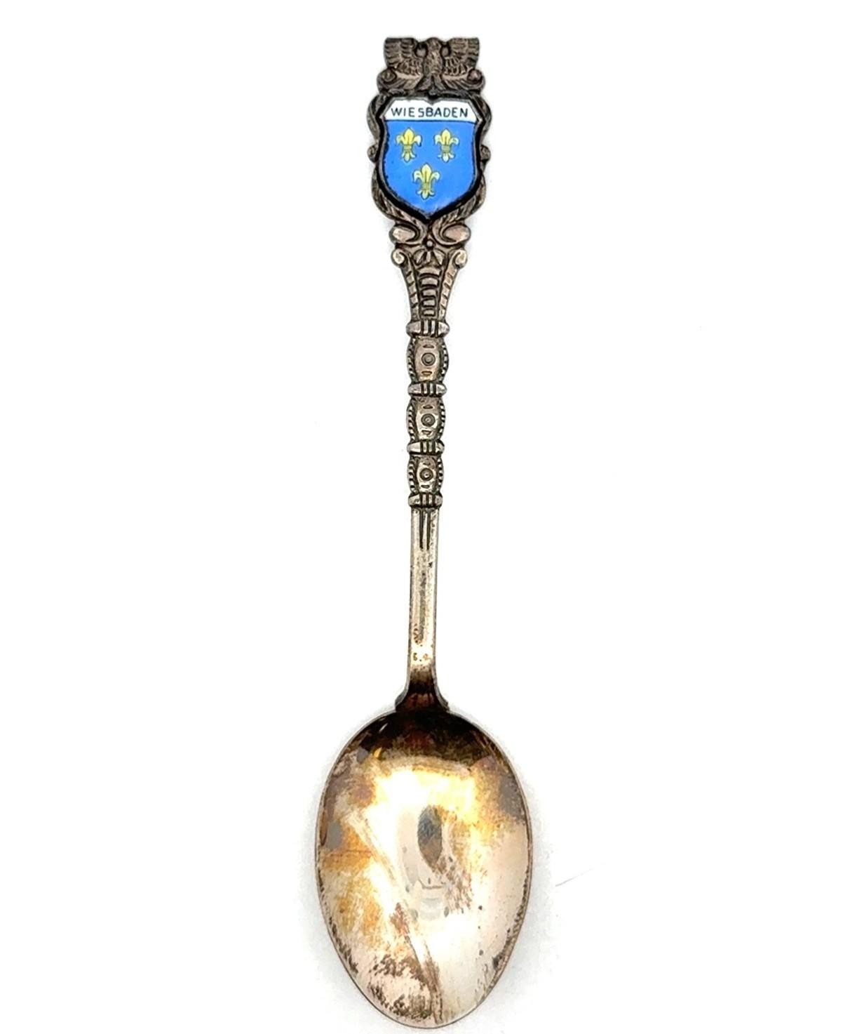 Vintage 800 Silver Wiesbaden Souvenir Spoon with Box, 7.9g - Image 4