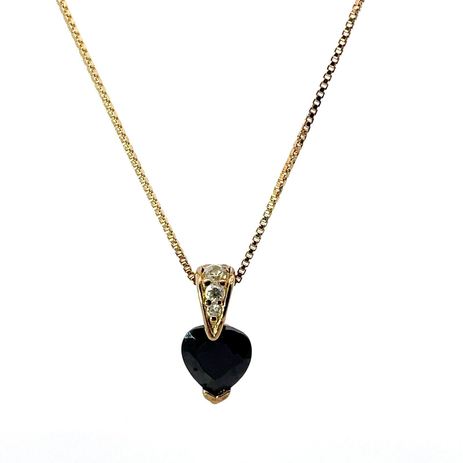 Ross Simons 18 Inch Gold Vermeil Necklace with Onyx Heart Pendant - Image 5