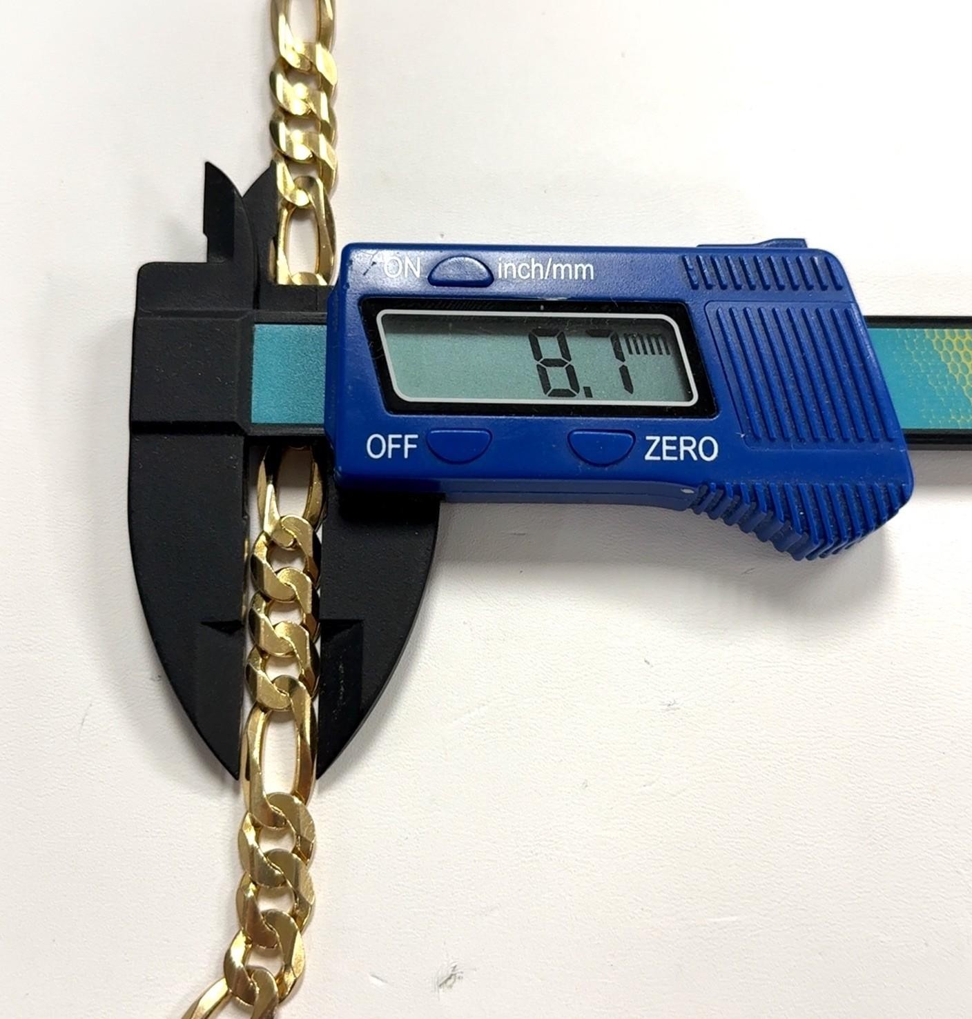 9” x 8.7mm Heavy Italian 10k Yellow Gold Polished Figaro Link Bracelet 22.85g - Image 12