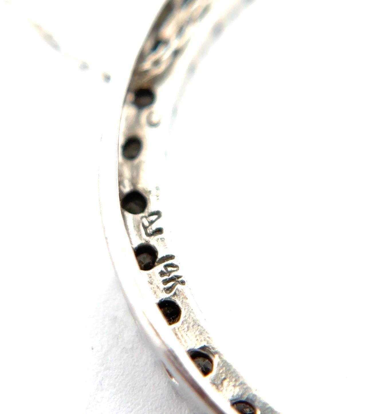 17” Dainty 14k White Gold Diamond Circle Pendant on 14k White Gold Chain 2.6g - Image 6