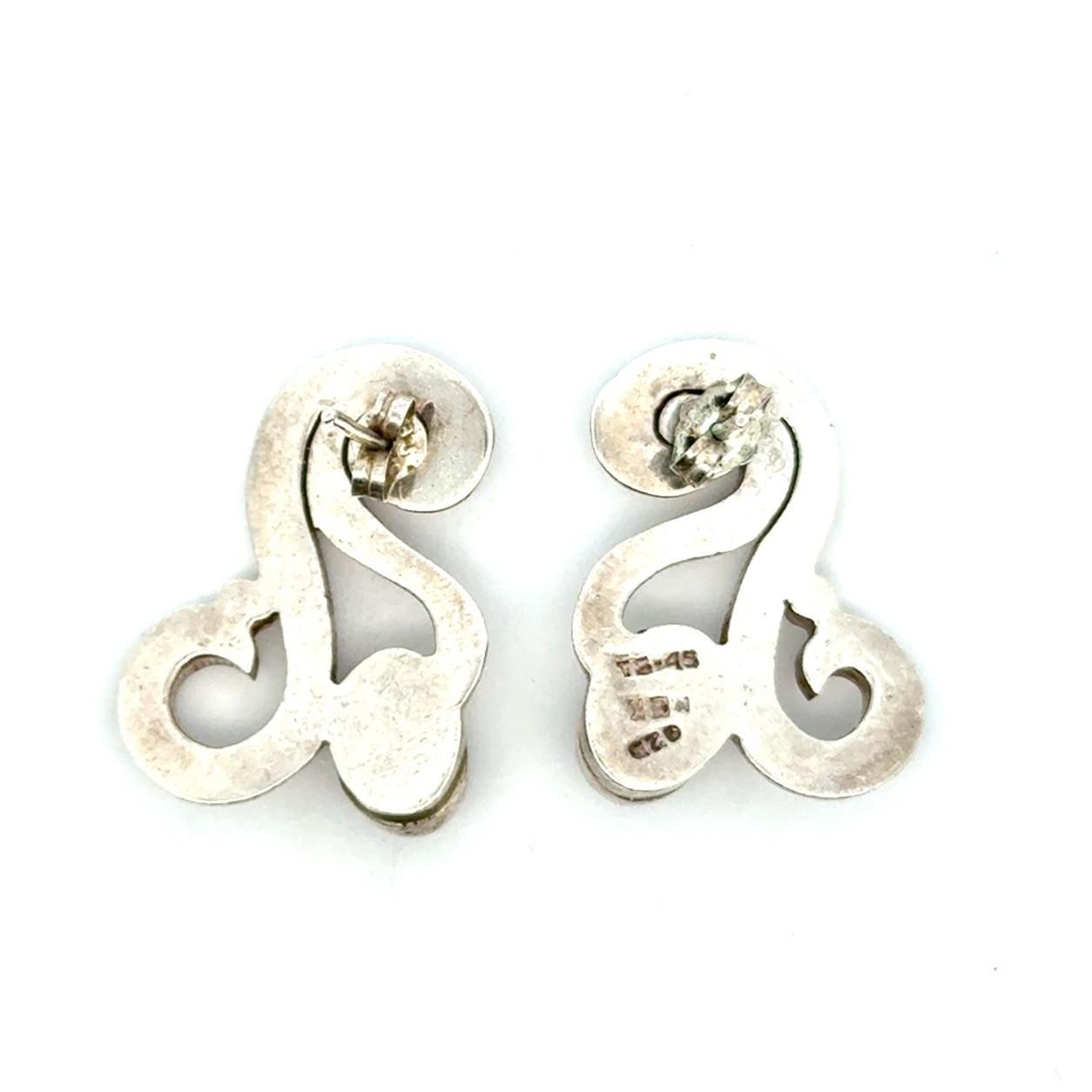 .925 Sterling Silver Mexico Tigris’s Eye Earrings, 11.1g - Image 3
