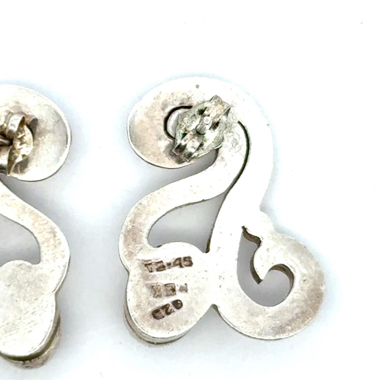 .925 Sterling Silver Mexico Tigris’s Eye Earrings, 11.1g - Image 4