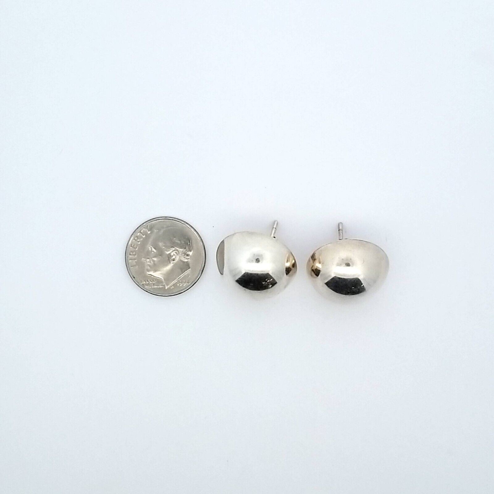Sterling Silver 18mm Dome Stud Earrings 5.2 Grams - Image 5