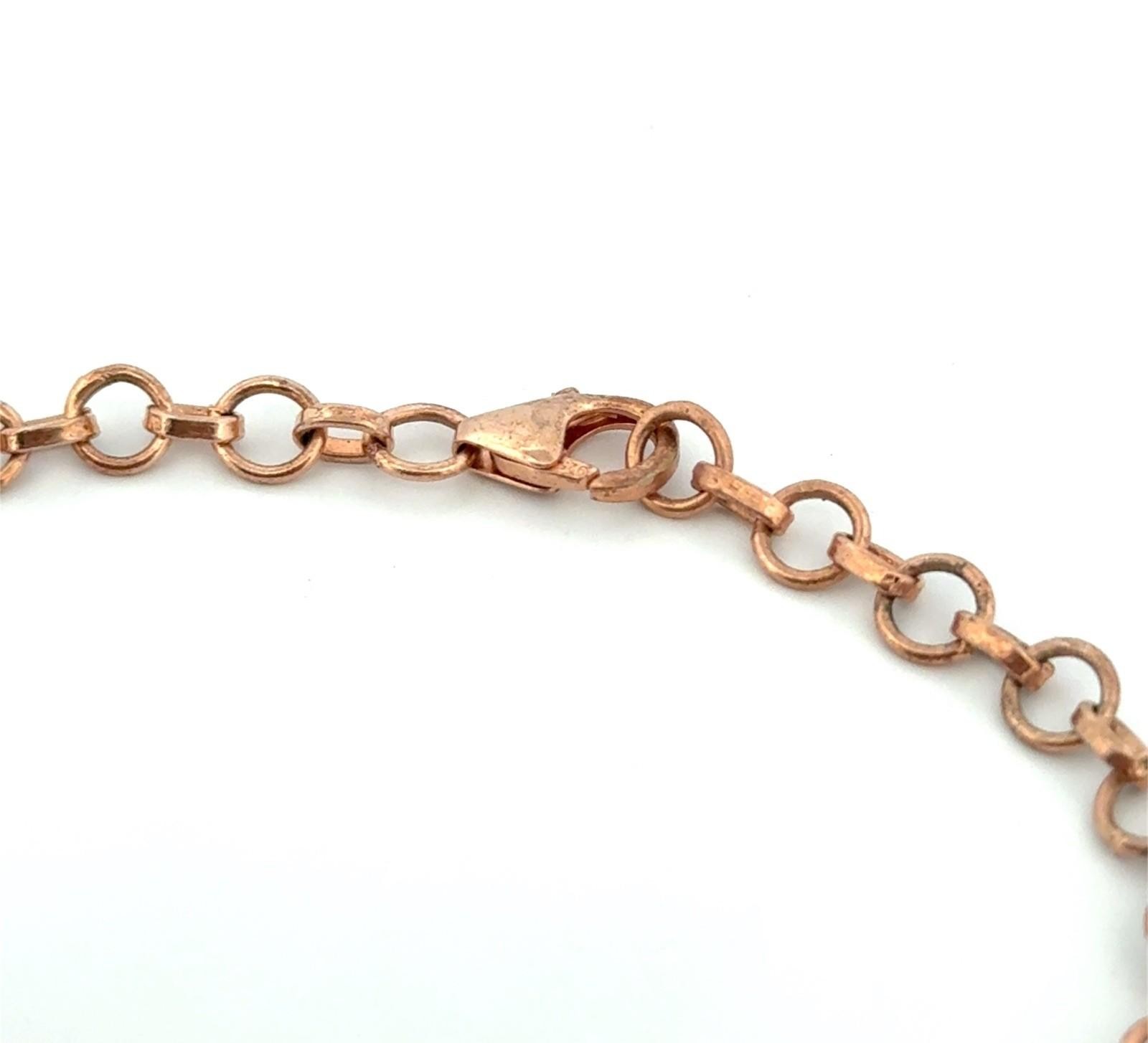 7.5” Rose Gold Vermeil 925 Sterling Silver Red Lab Spinel Bracelet 18.5g - Image 5