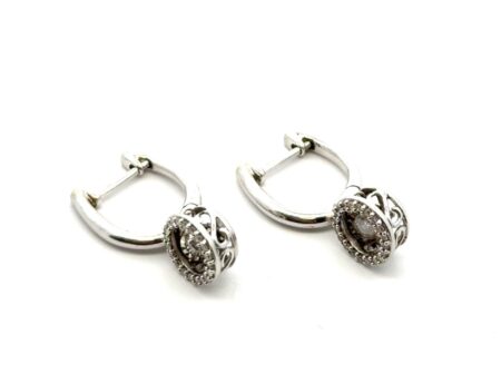 Kay Diamond in Rhythm 10k White Gold Diamond Halo Earrings 3.6g