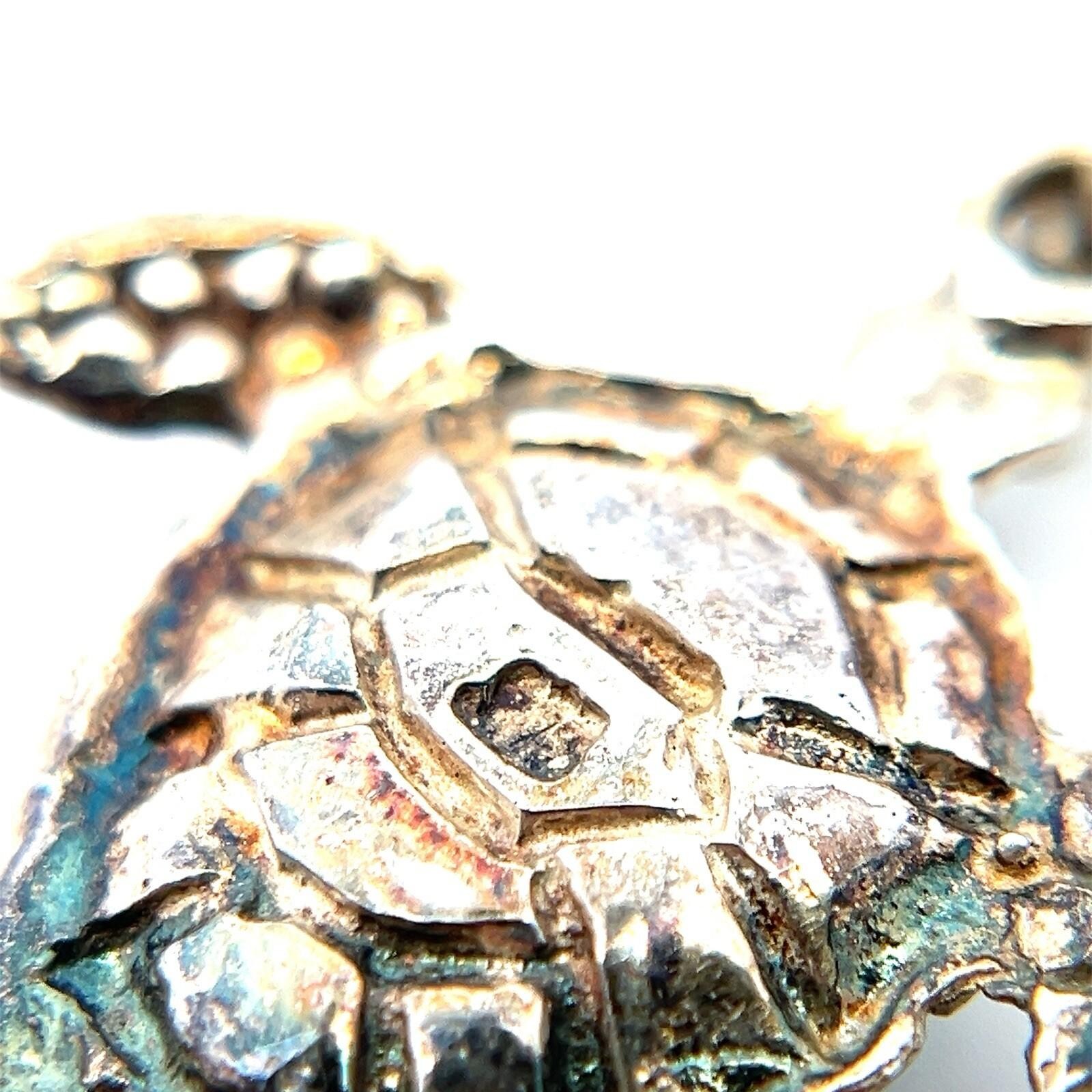 24” 925 Sterling Silver Ocean Blue Larimar Sea Turtle Pendant on SS Chain 14.8g - Image 5