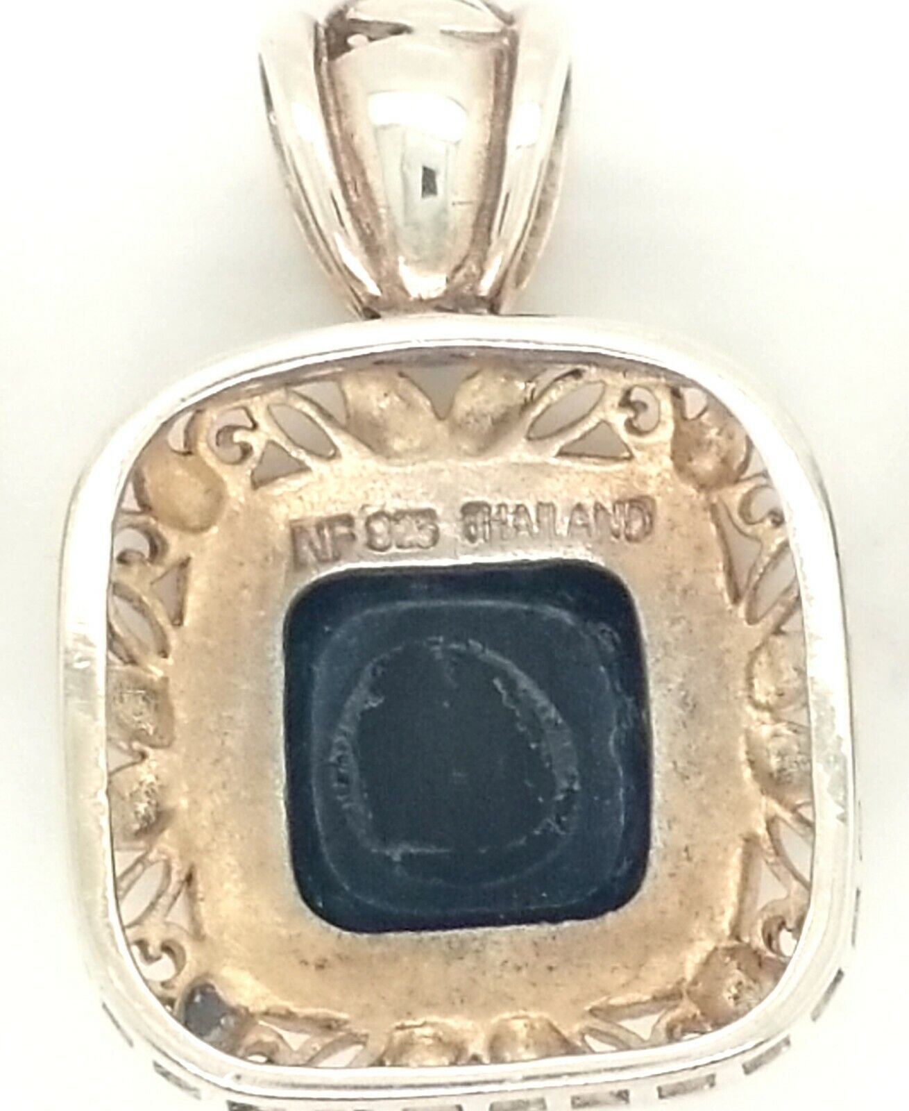 Vintage 925 Silver Black Onyx & Marcasite Pendant With Matching Earrings Set - Image 3