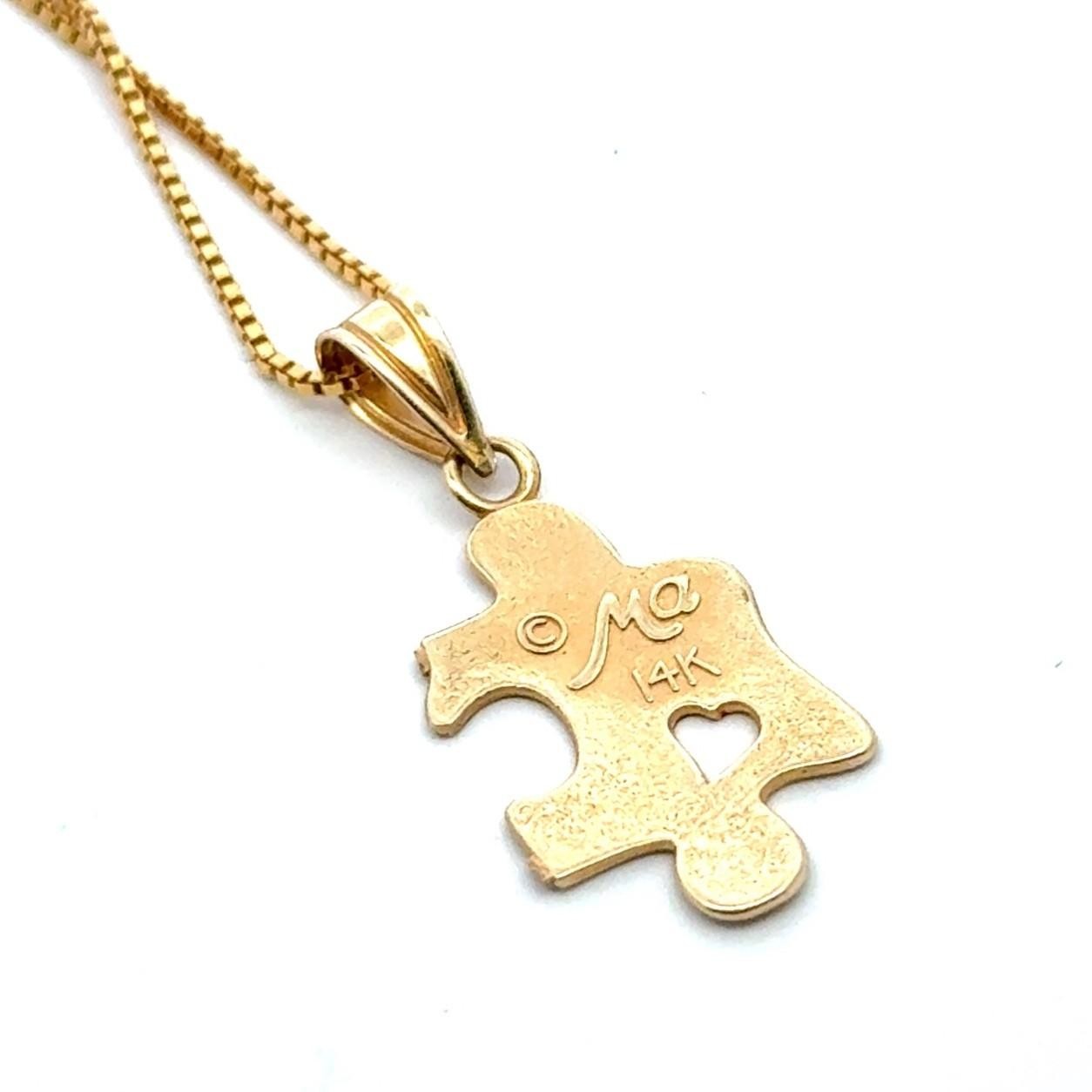 16” Michael Anthony 14k Yellow Gold “Best” Puzzle Piece Pendant Box Chain 2.2g - Image 4