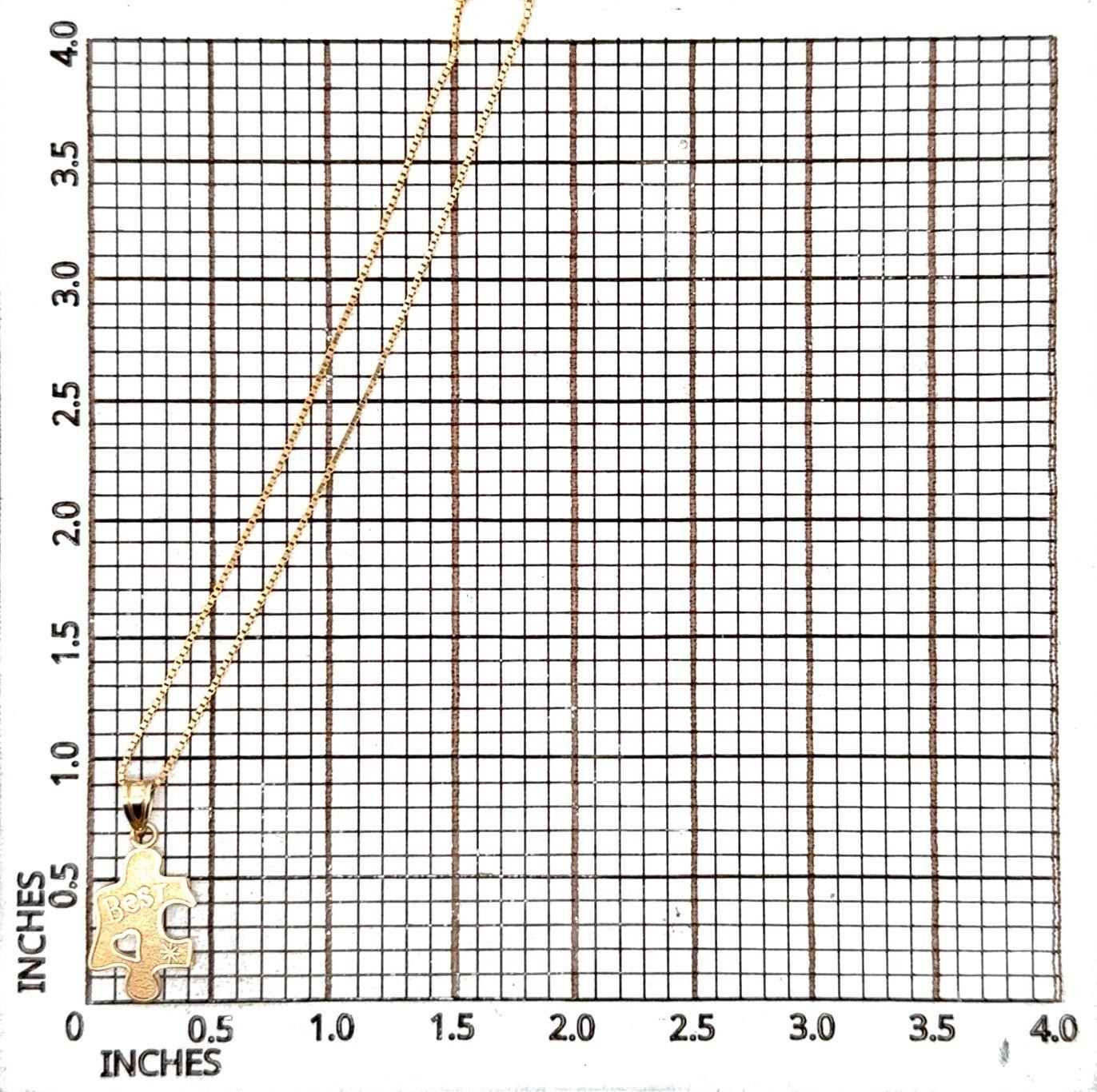 16” Michael Anthony 14k Yellow Gold “Best” Puzzle Piece Pendant Box Chain 2.2g - Image 8