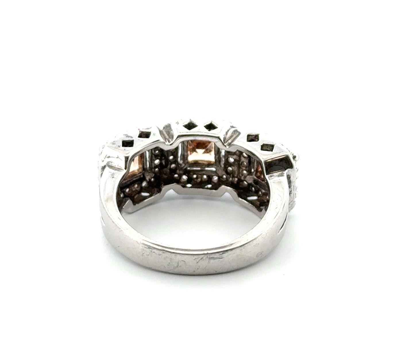 Joseph Esposito Citrine Triple Halo CZ 925 Sterling Silver Ring Size: 7.25 - Image 7