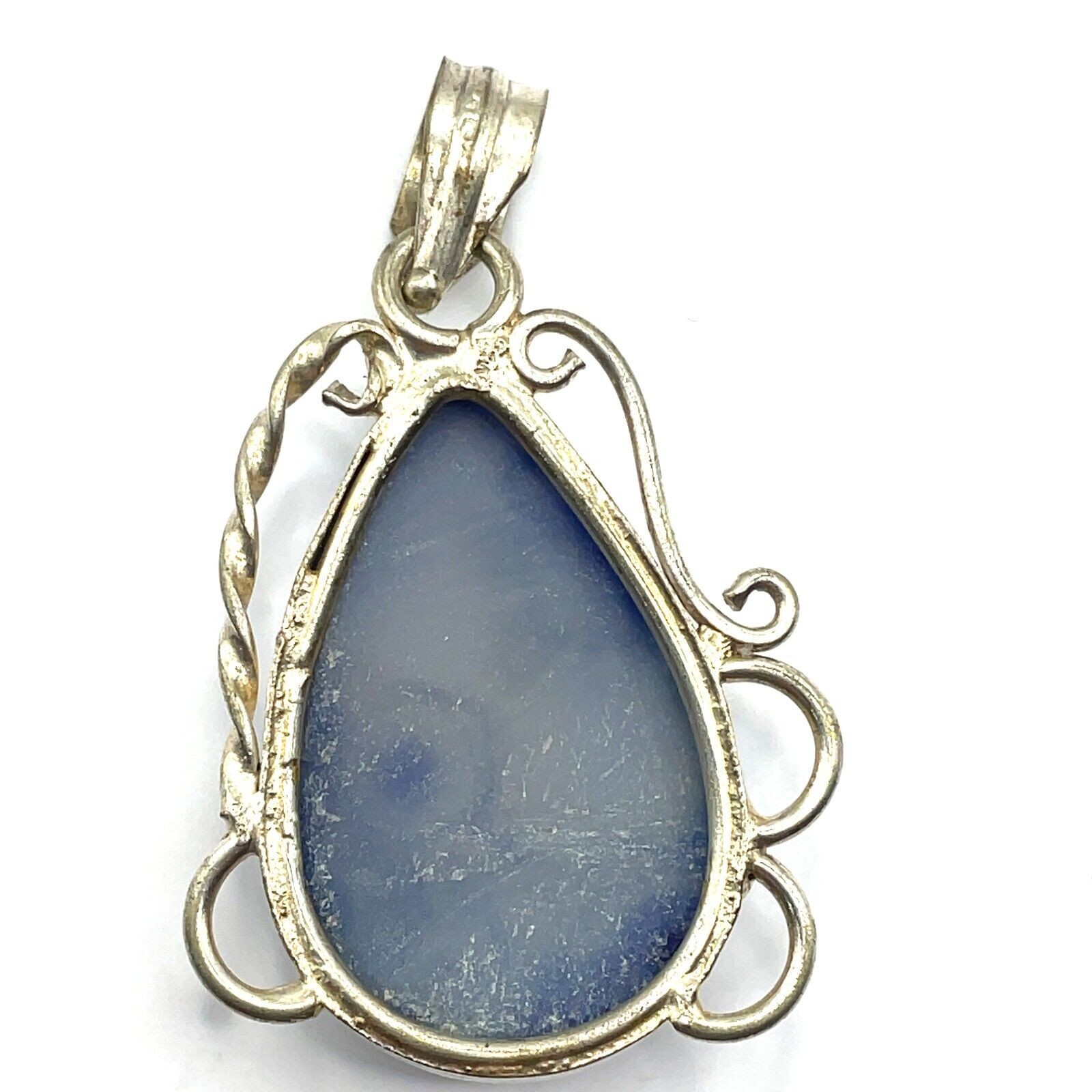 Sterling Silver Blue Druzy Geode Pendant - Image 2