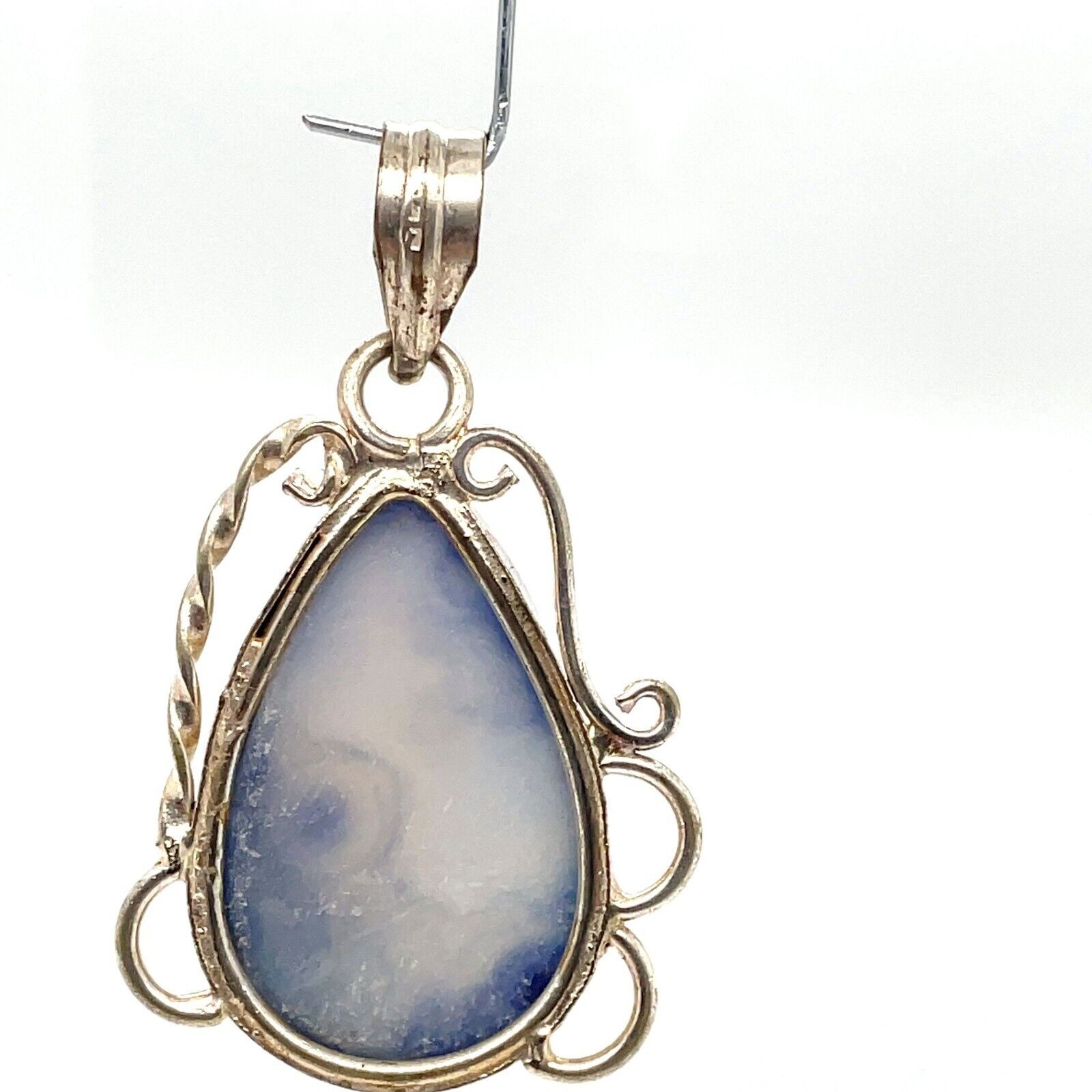 Sterling Silver Blue Druzy Geode Pendant - Image 4