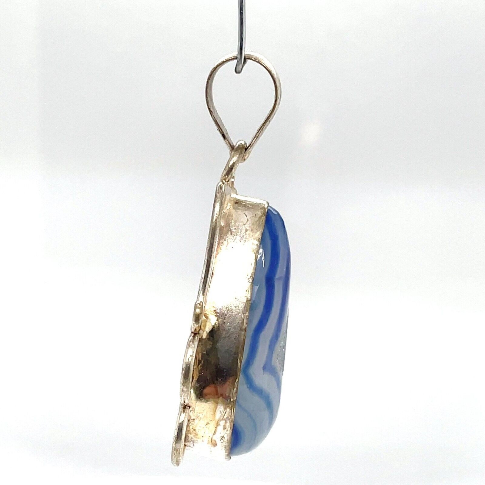 Sterling Silver Blue Druzy Geode Pendant - Image 5