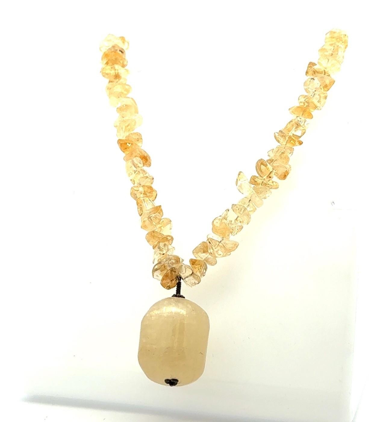 14-17” Adjustable 925 Sterling Silver Yellow Citrine Chip Pendant Necklace 50.5g - Image 3