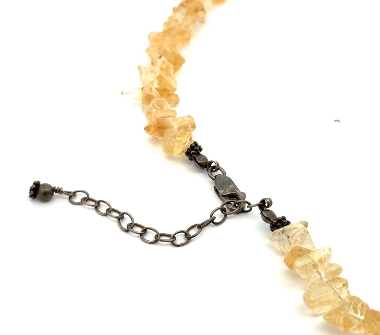 14-17” Adjustable 925 Sterling Silver Yellow Citrine Chip Pendant Necklace 50.5g - Image 5