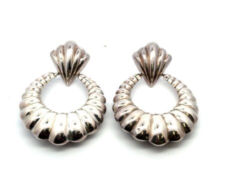 Large 925 Sterling Silver Seashell Oceanic Drop Dangle Earrings 21.9g