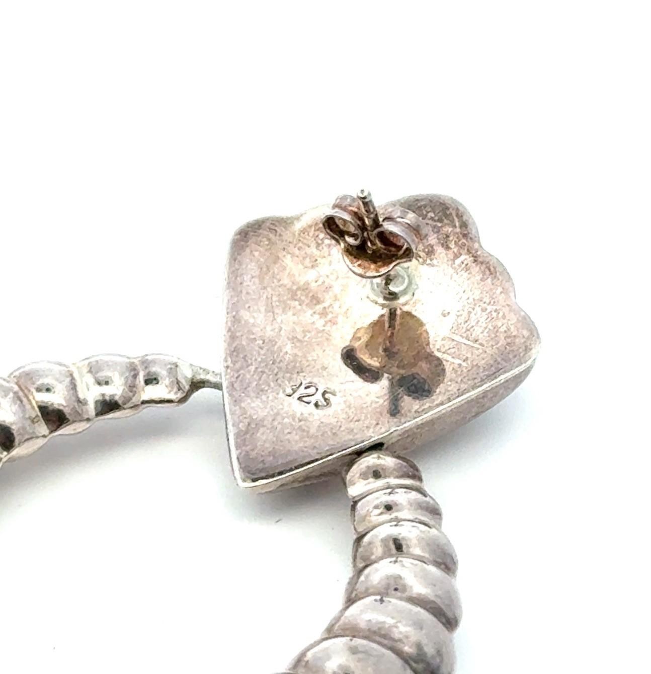 Large 925 Sterling Silver Seashell Oceanic Drop Dangle Earrings 21.9g - Image 5