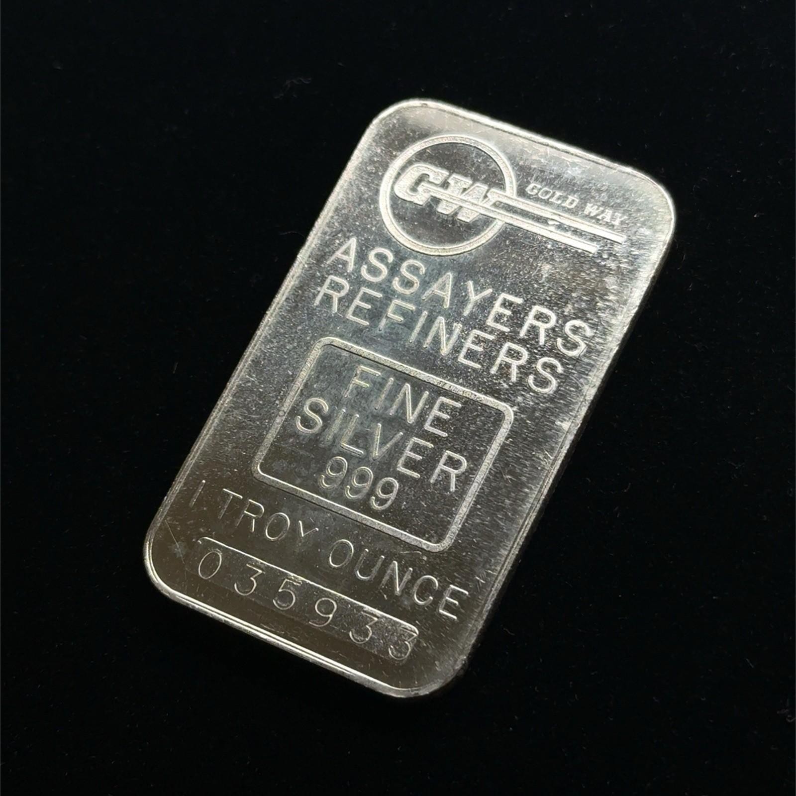 Gold Way Assayers Refiners Vintage 1oz .999 Fine Saver Bar S/N #03593 Blank Back - Image 3
