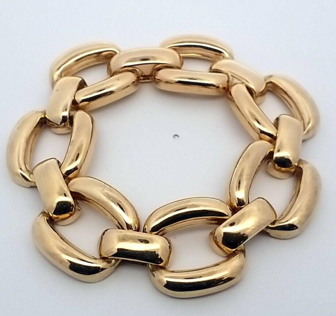 Milor Italy Sterling Silver Gold Tone 7.5" Bracelet 37.5 Grams - Image 2