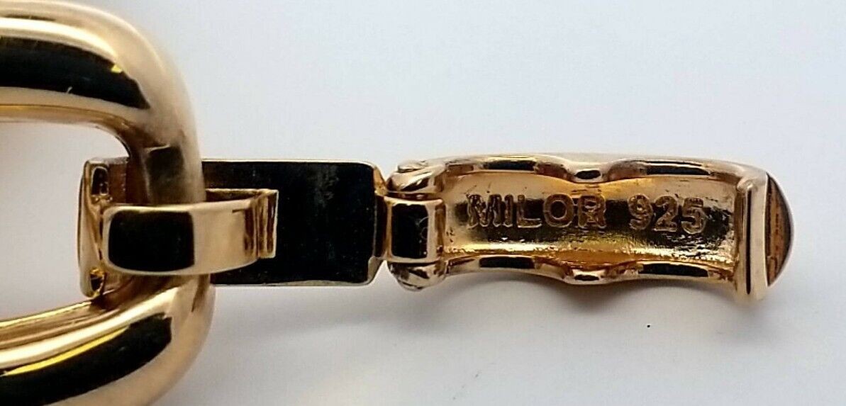 Milor Italy Sterling Silver Gold Tone 7.5" Bracelet 37.5 Grams - Image 4