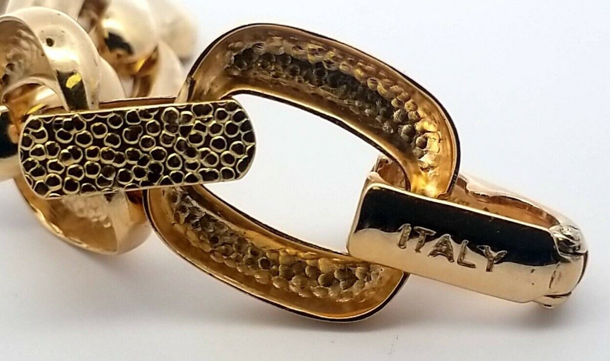 Milor Italy Sterling Silver Gold Tone 7.5" Bracelet 37.5 Grams - Image 5