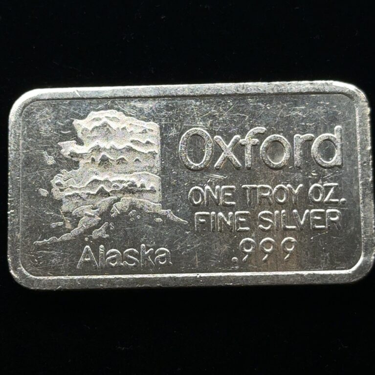 Vintage Oxford Assaying & Refining Alaska 1 Oz .999 Silver Bar