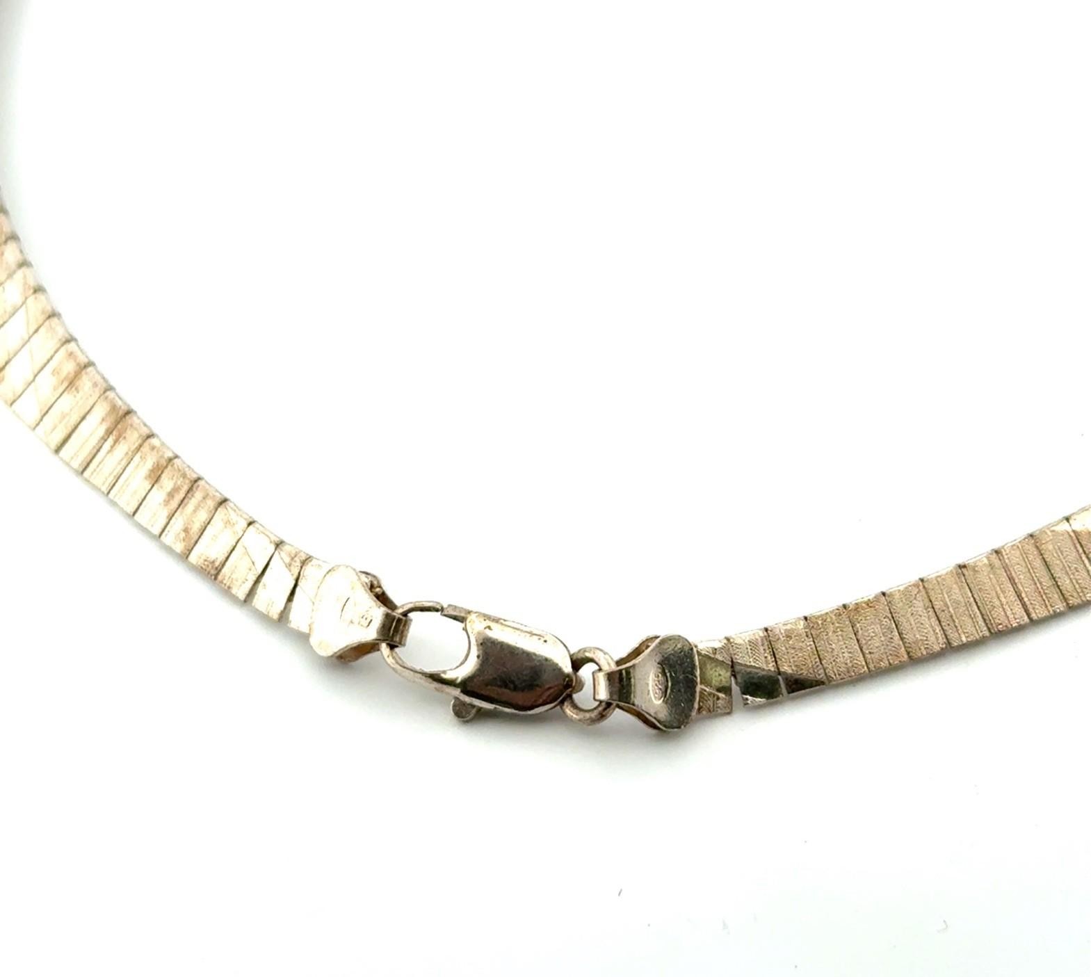 17” Italy 925 Sterling Silver Cleopatra Bib Choker Necklace 32.4g - Image 4