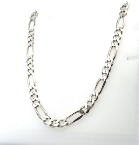 18.5” x 3.5mm Italian 925 Sterling Silver Figaro Chain Necklace 26.1g