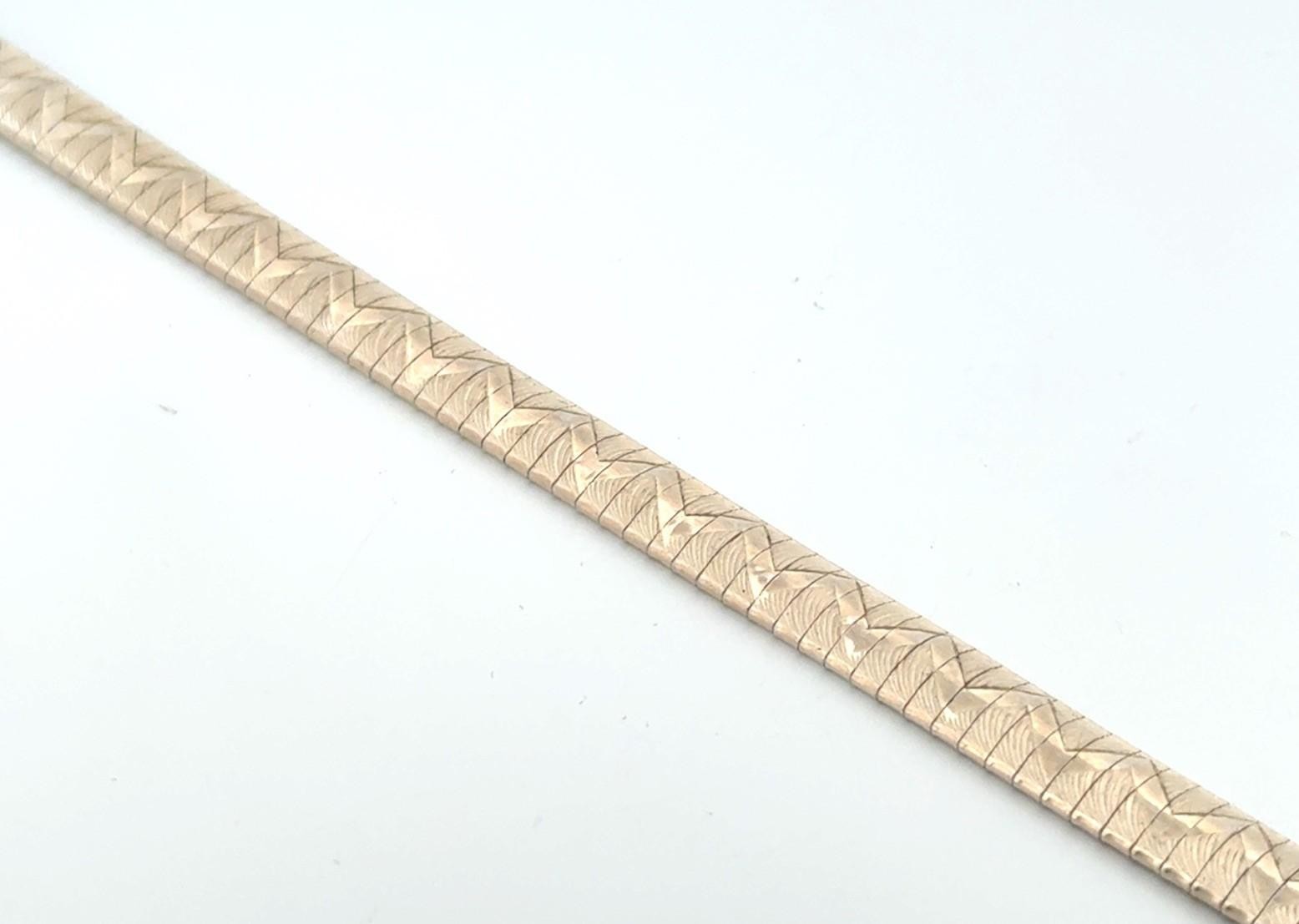 7.75” x 7.5mm ZigZag 925 Sterling Silver Omega Bracelet 16.3g - Image 4