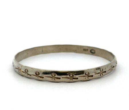 8” x 6mm Taxco Mexico 925 Sterling Silver Bangle Bracelet 16.4g