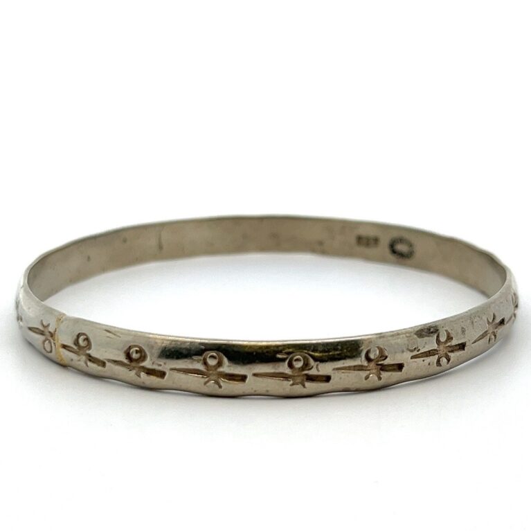 8” x 6mm Taxco Mexico 925 Sterling Silver Bangle Bracelet 16.4g
