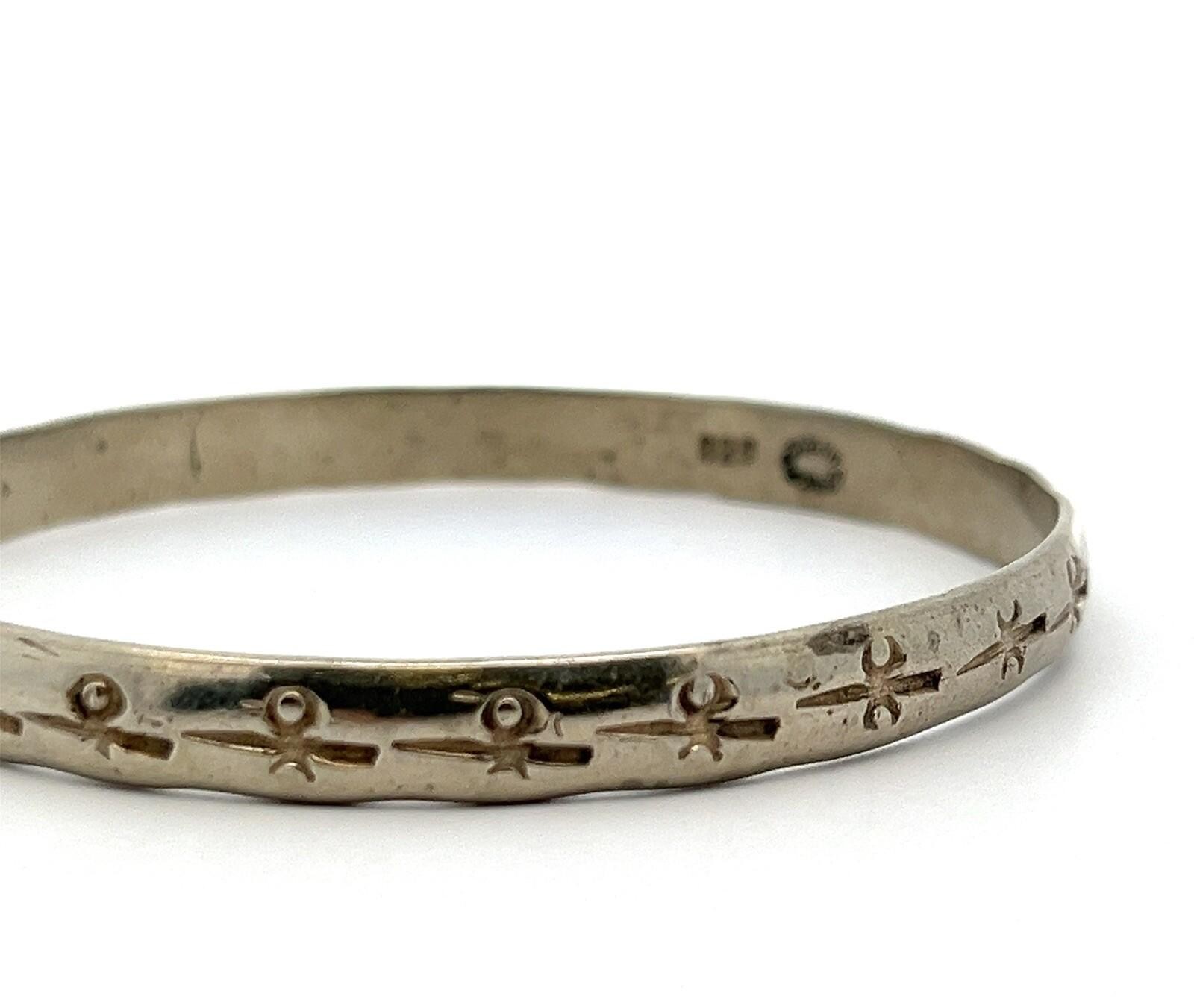8” x 6mm Taxco Mexico 925 Sterling Silver Bangle Bracelet 16.4g - Image 2