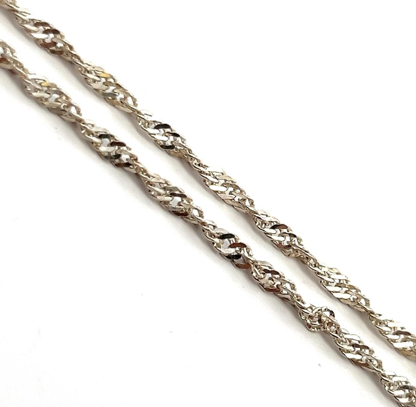 20” 925 Sterling Silver Singapore Chain w/ Marcasite Elephant Pendant 11.0g - Image 6