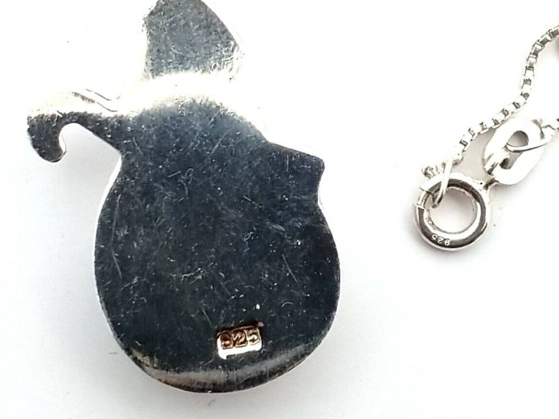 Sterling Silver Snowman Pendant on 18" Box Chain Necklace 6.3 Grams - Image 4
