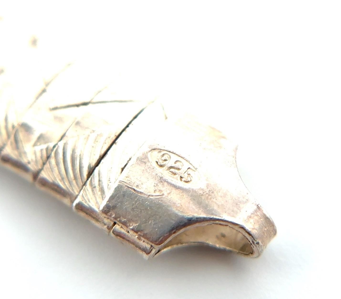 7.75” x 7.5mm ZigZag 925 Sterling Silver Omega Bracelet 16.3g - Image 5