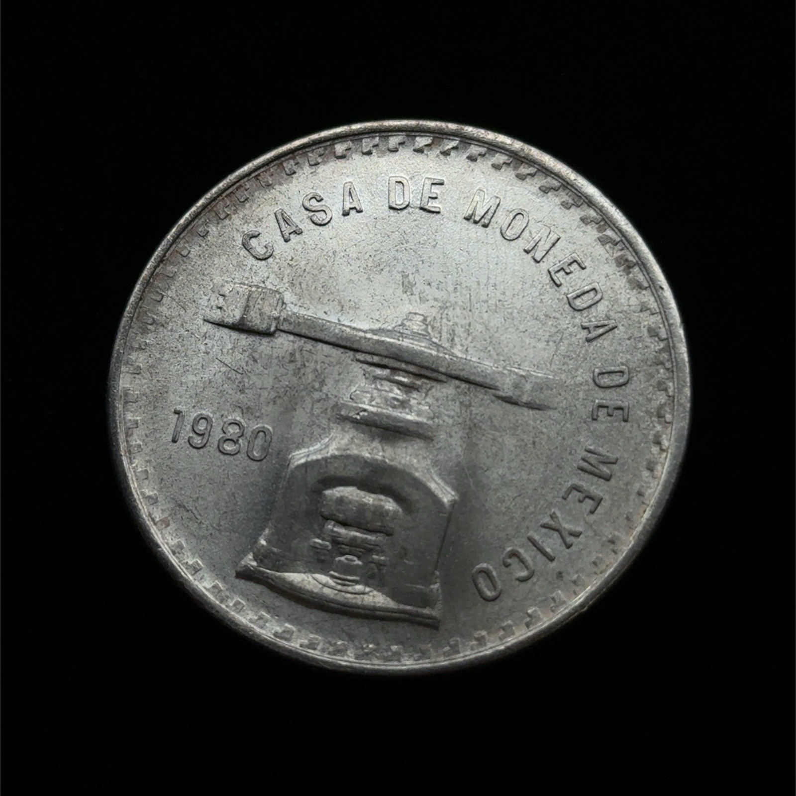 1980 .925 Silver Mexico Casa de Moneda Silver Coin 1 Troy Oz Pure Silver 33.625g