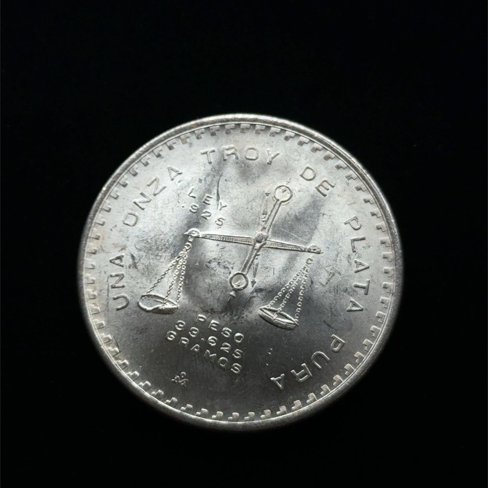 1980 .925 Silver Mexico Casa de Moneda Silver Coin 1 Troy Oz Pure Silver 33.625g - Image 2