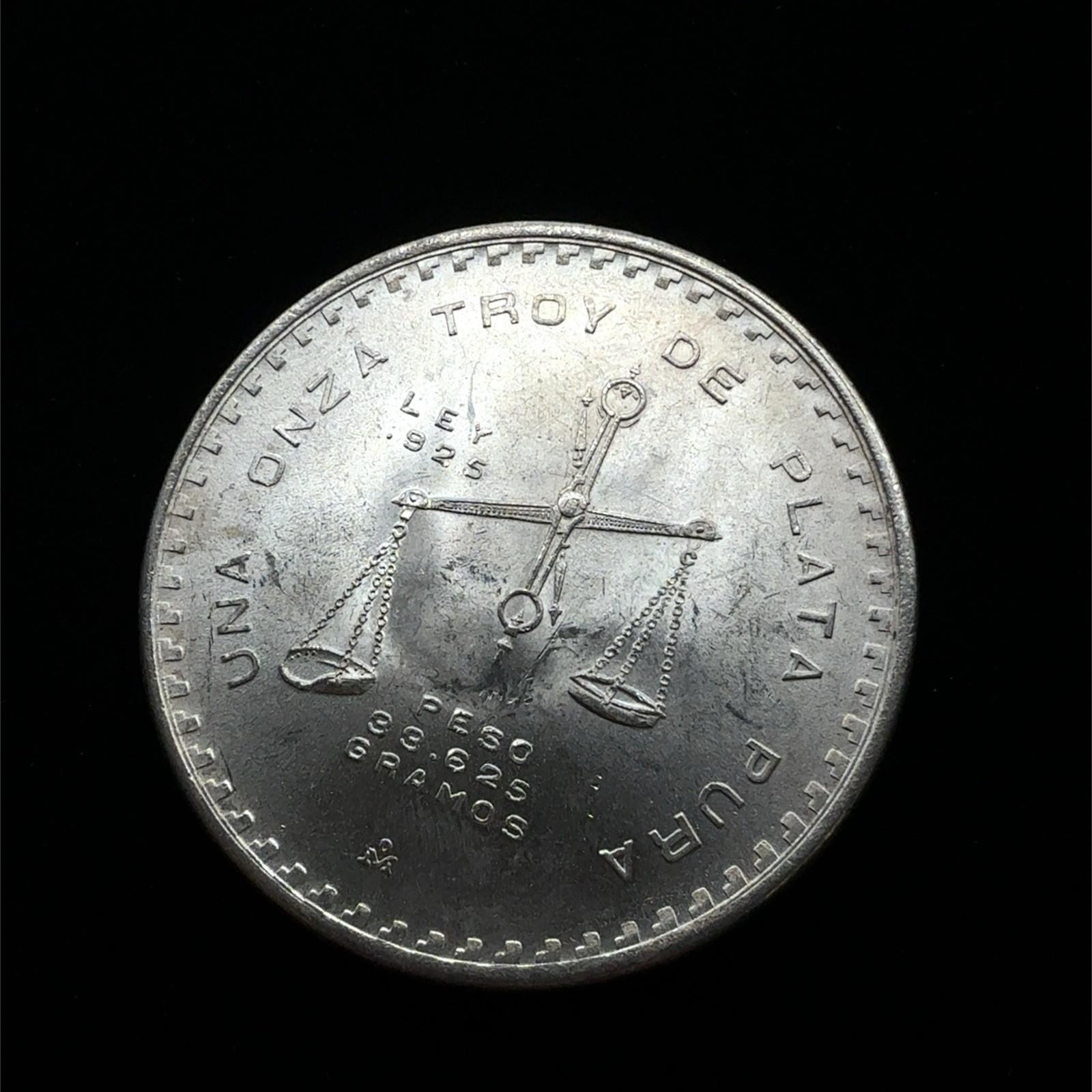 1980 .925 Silver Mexico Casa de Moneda Silver Coin 1 Troy Oz Pure Silver 33.625g - Image 3