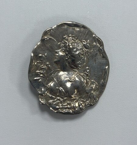 Vintage Sterling Silver Art Nouveau Brooch/Pin Lady Profile 12.6 grams