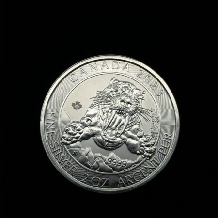 2023 Ice Age Series 2 oz .9999 Fine Silver Smilodon Saber Tooth Cat Coin