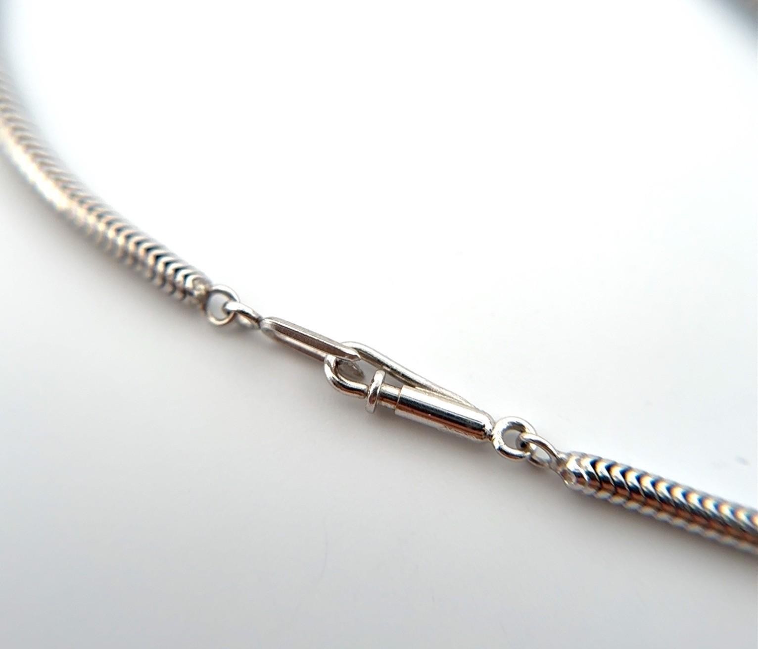 18” Vintage 14k White Gold Gruen Watch Conversion Pendant w/ Tourmaline 18.22g - Image 6