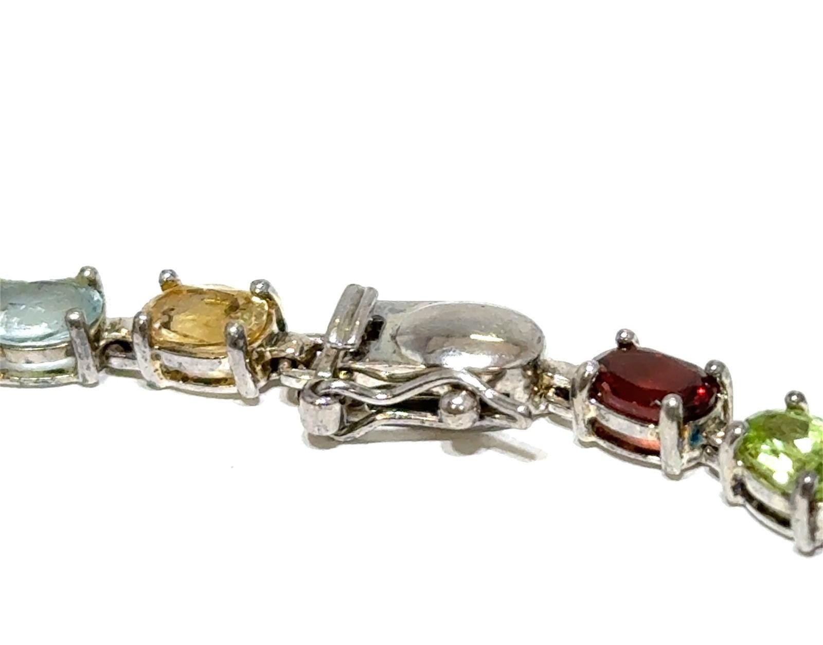7” Ross Simons Multi-Color Gemstone 925 Sterling Silver Bracelet 9.1g - Image 4