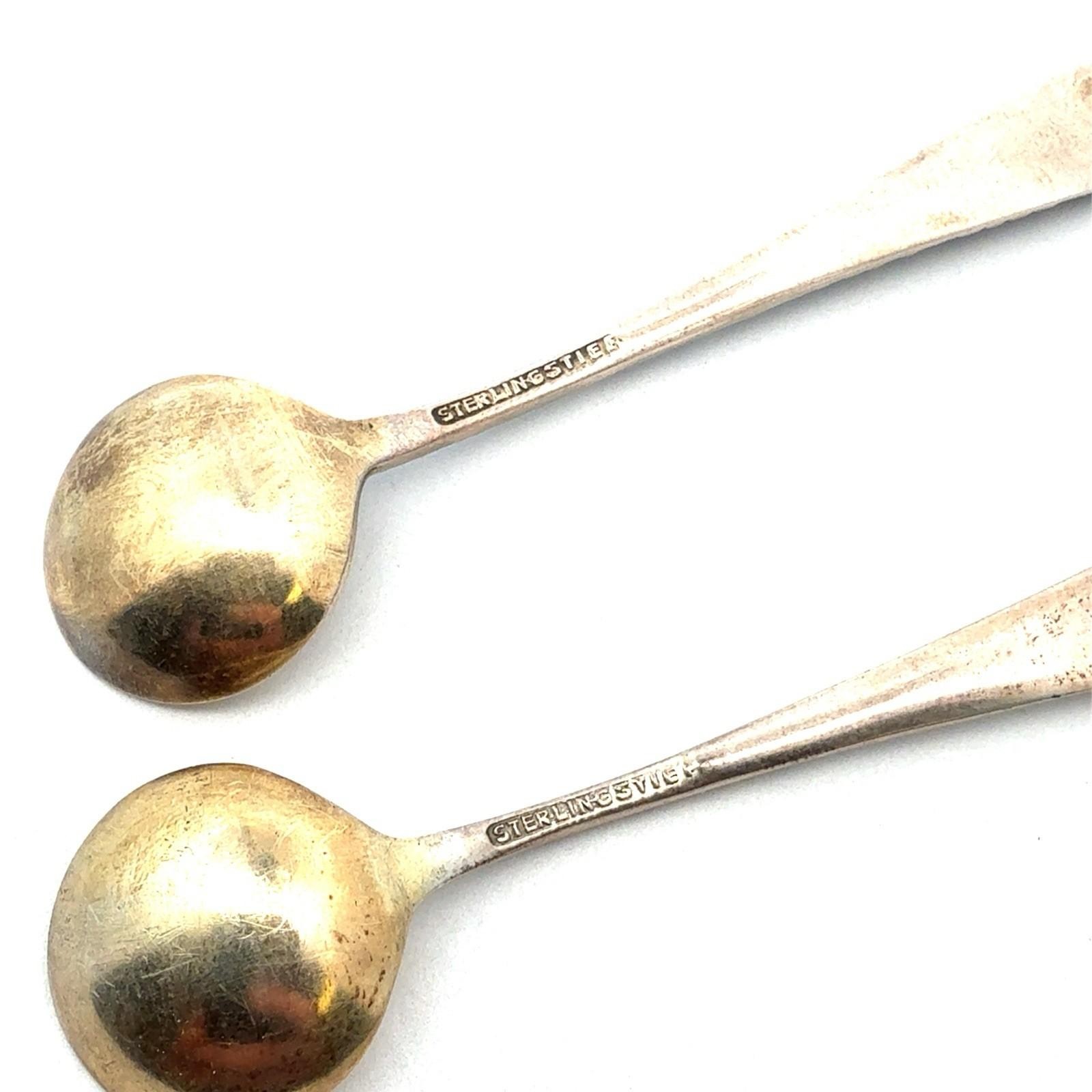 Stieff 925 Sterling Silver Rose Repousse Pair Open Salts w/Spoons, 138.6g - Image 10