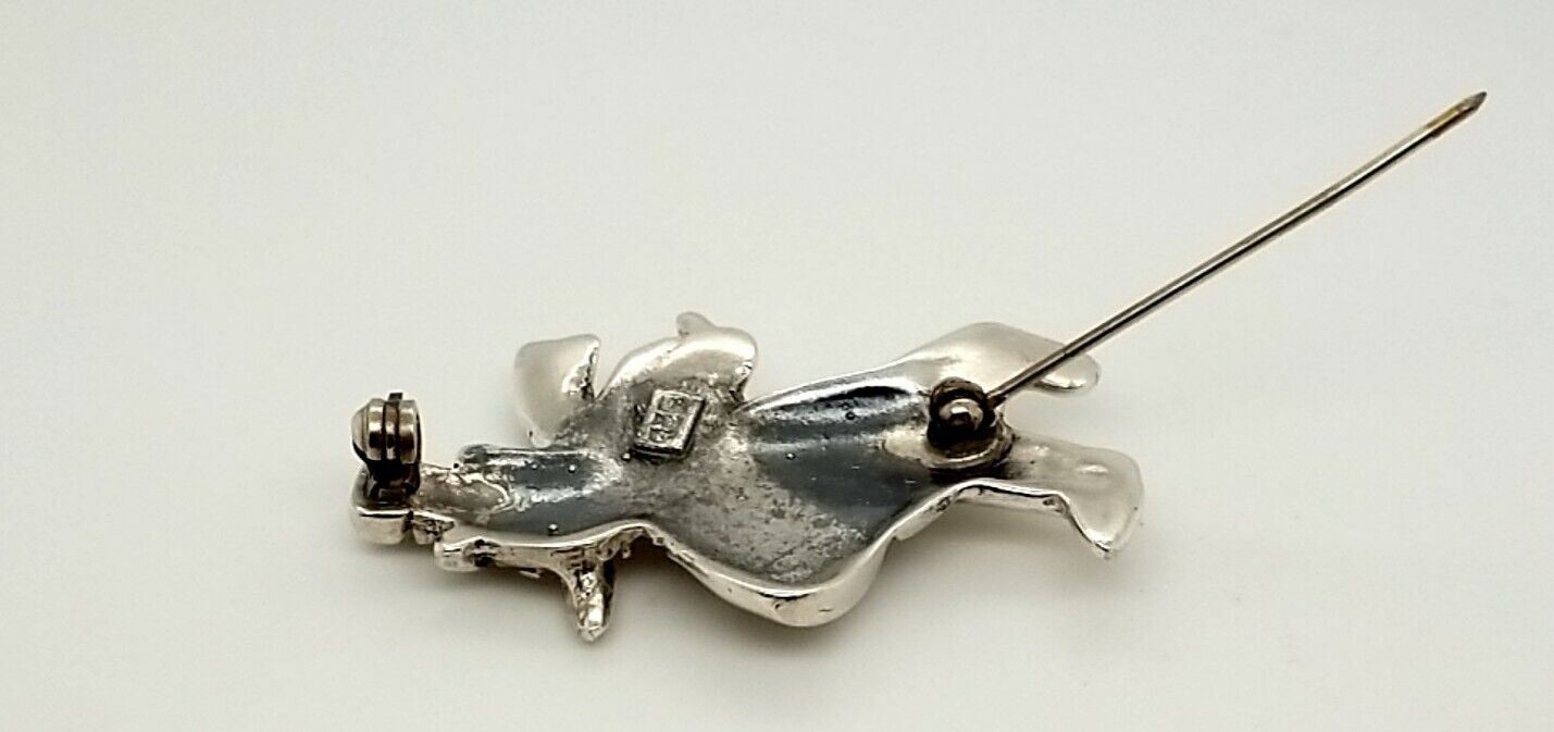 Solid .925 Sterling Silver Snowman Brooch/Pin - Image 4