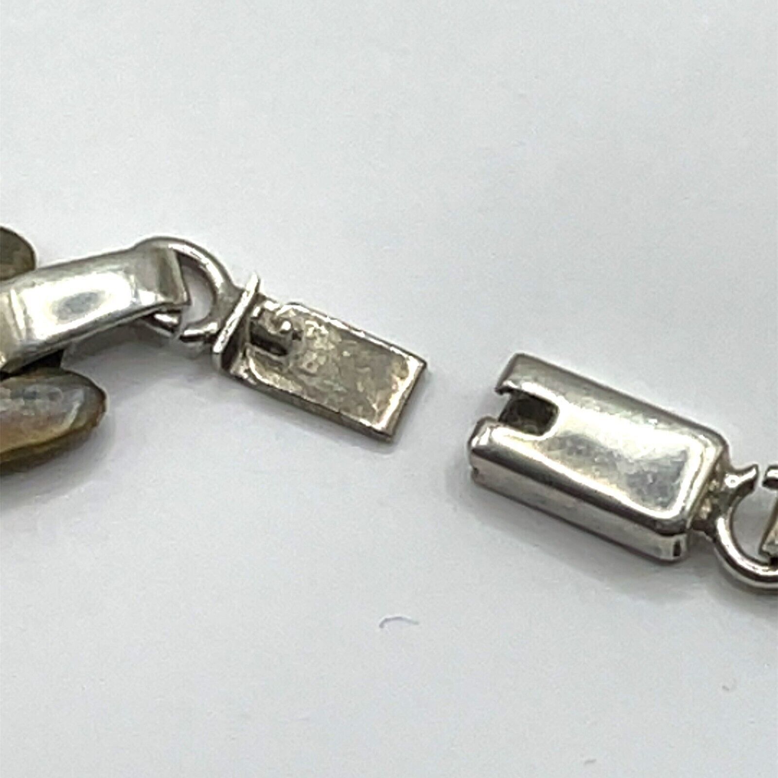 Sterling Silver and Brass Link 18 Inch Necklace - Made in Mexico - Image 6
