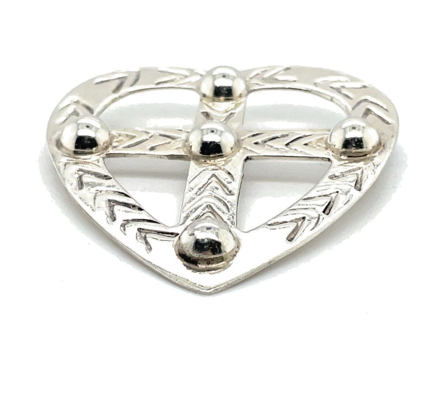925 Sterling Silver Heart Pin