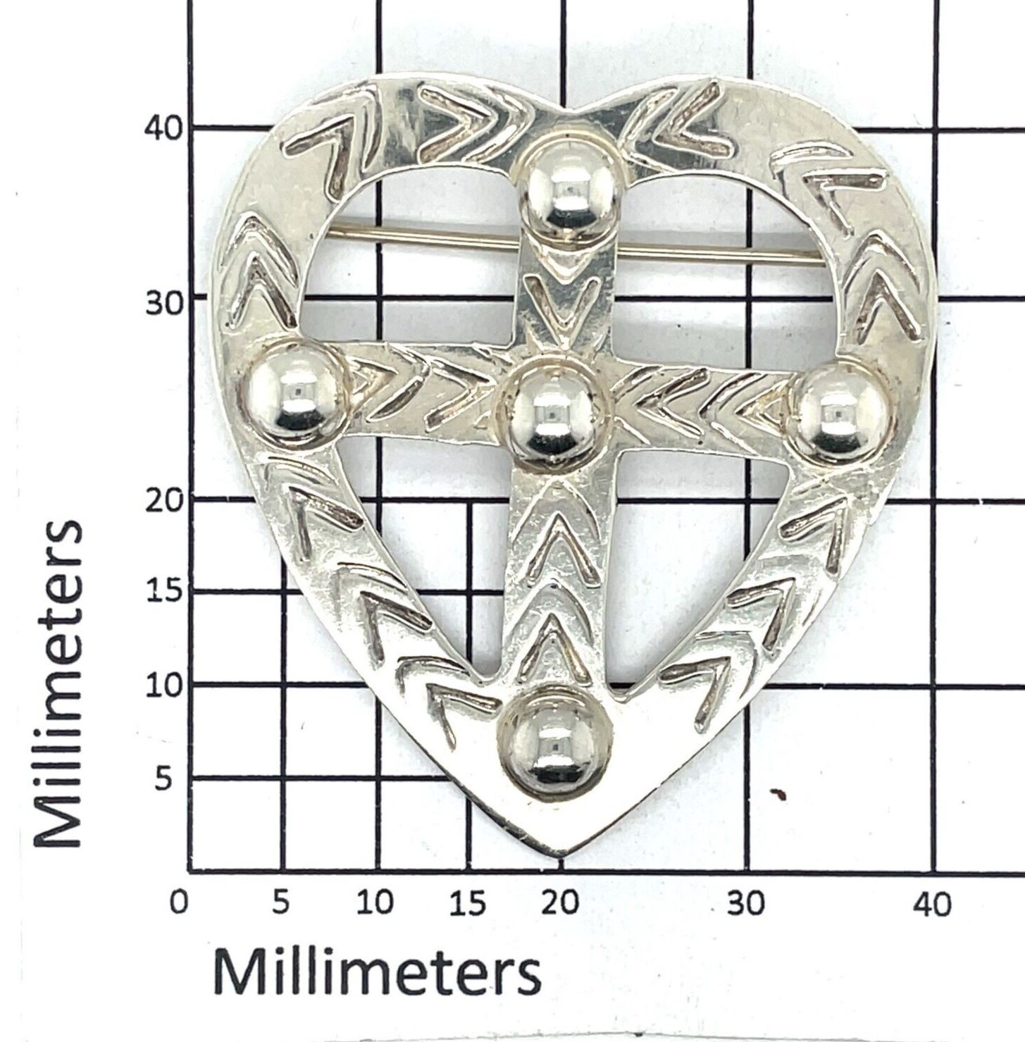 925 Sterling Silver Heart Pin - Image 5