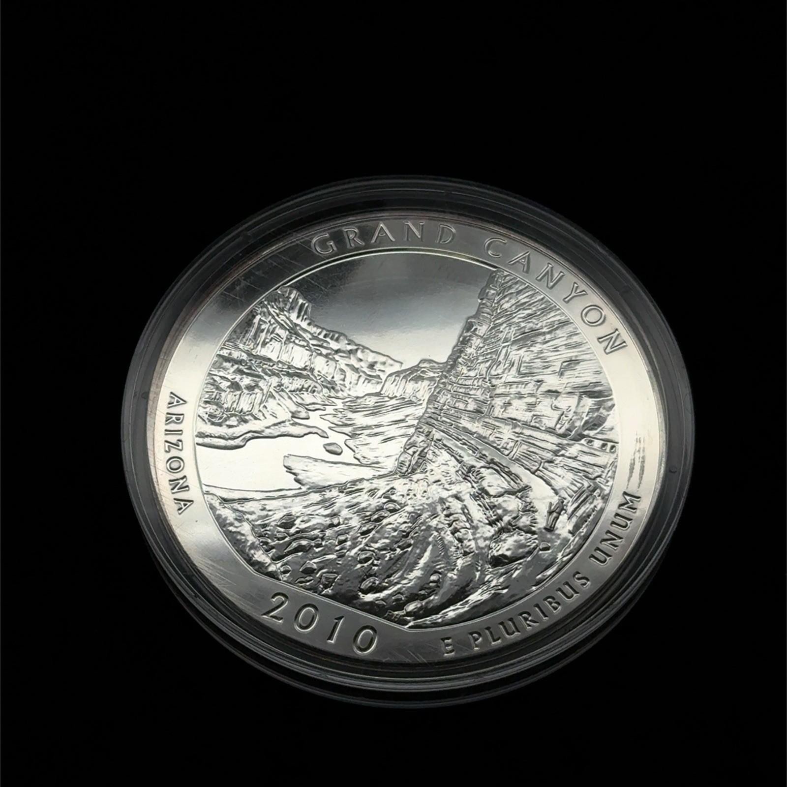 2010 Grand Canyon 5oz .999 Fine Silver America the Beautiful Series Large Round - Image 2